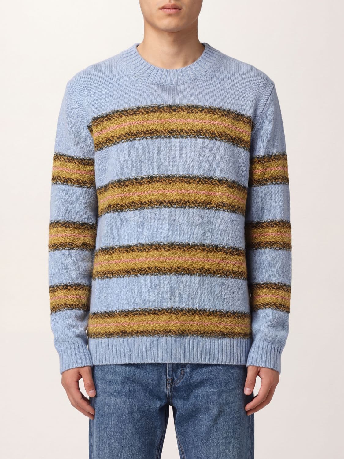 Dries Van Noten Multicolour Striped Wool Crewneck Jumper