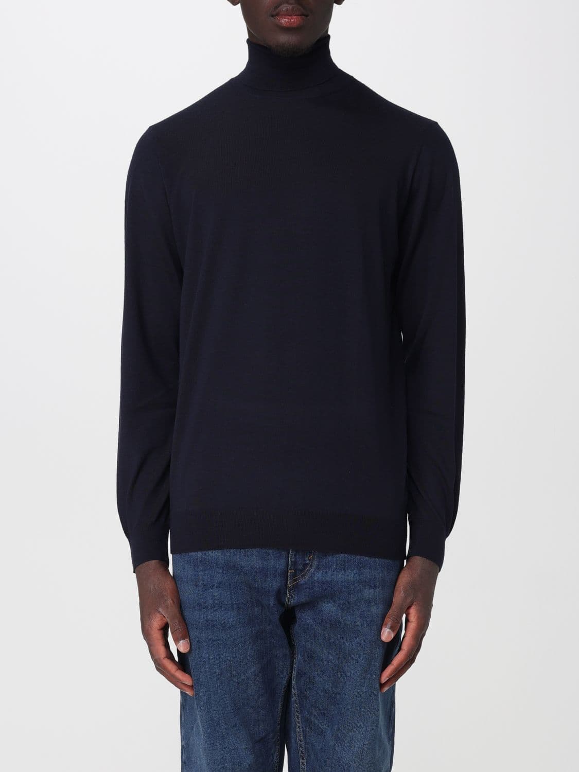 Drumohr Long-Sleeved Turtleneck in Fine Super 140's Virgin Wool