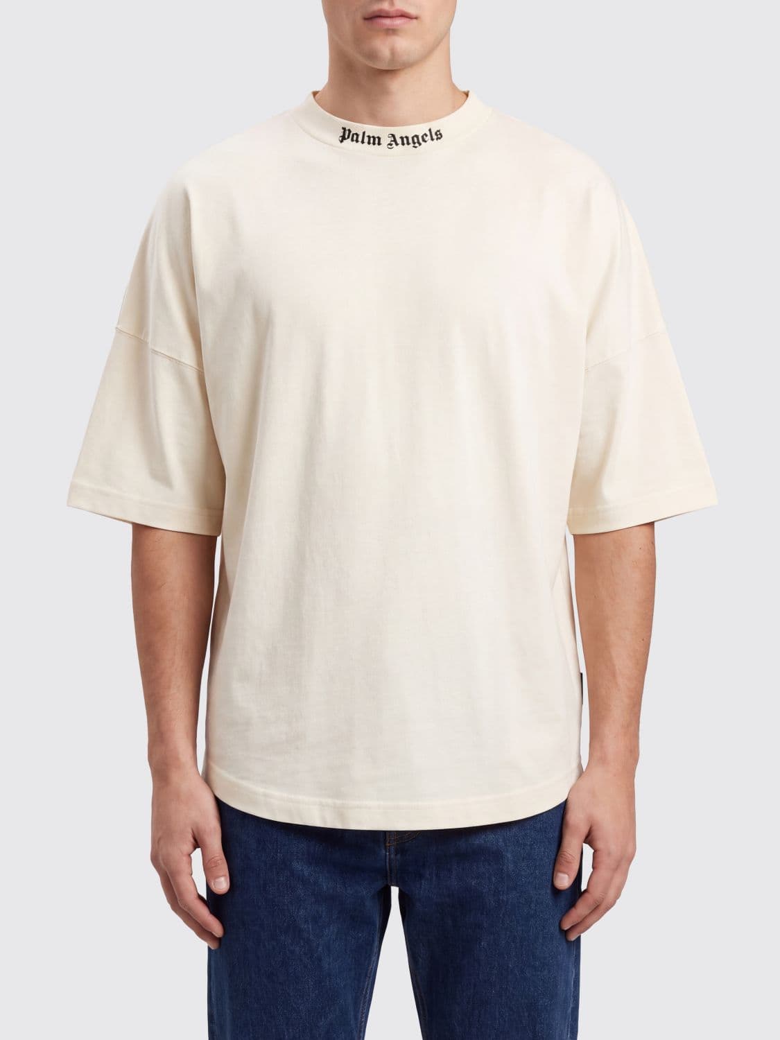 Palm Angels Relaxed Fit Cotton T-Shirt with Contrasting Logo