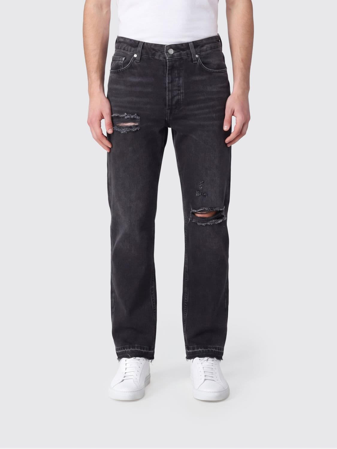 Represent Heaton Straight Fit Distressed Denim Jeans