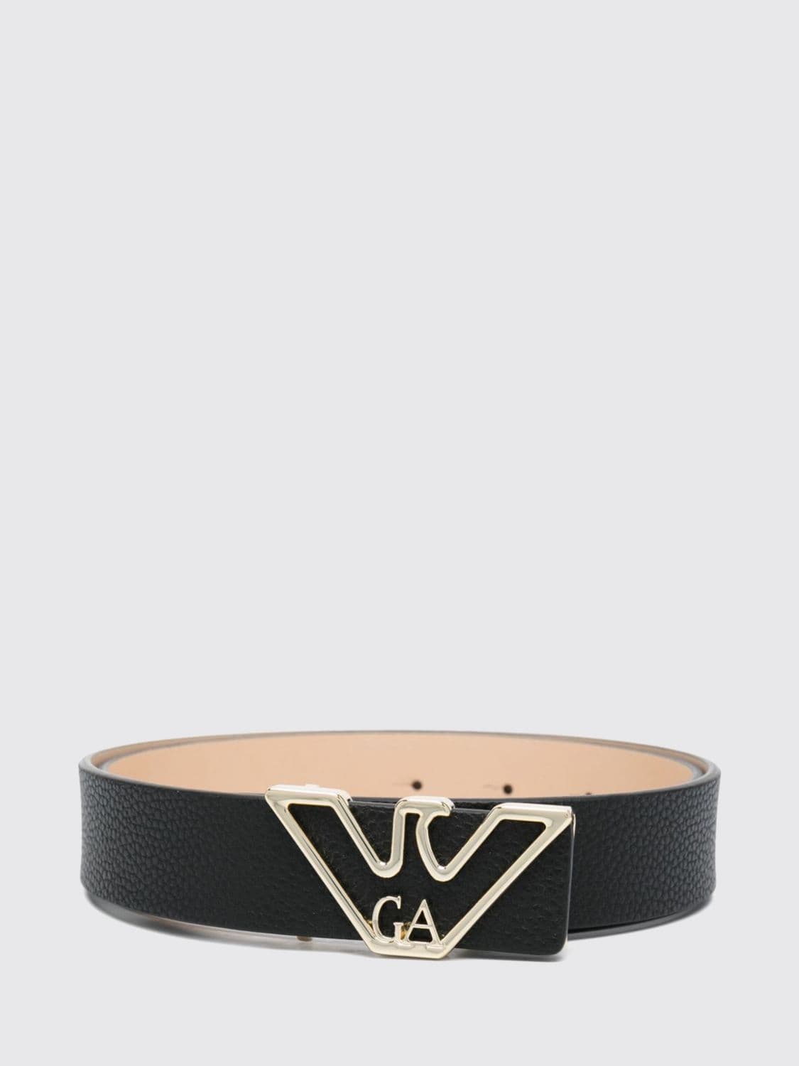 Emporio Armani Adjustable Polyester Belt with Eagle Monogram Buckle