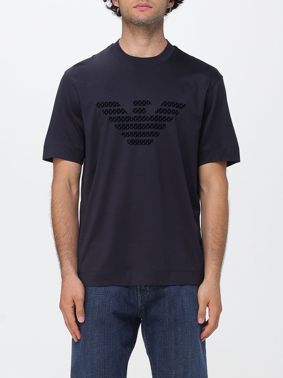 Emporio Armani Lyocell Blend T-Shirt with Iconic Eagle Logo