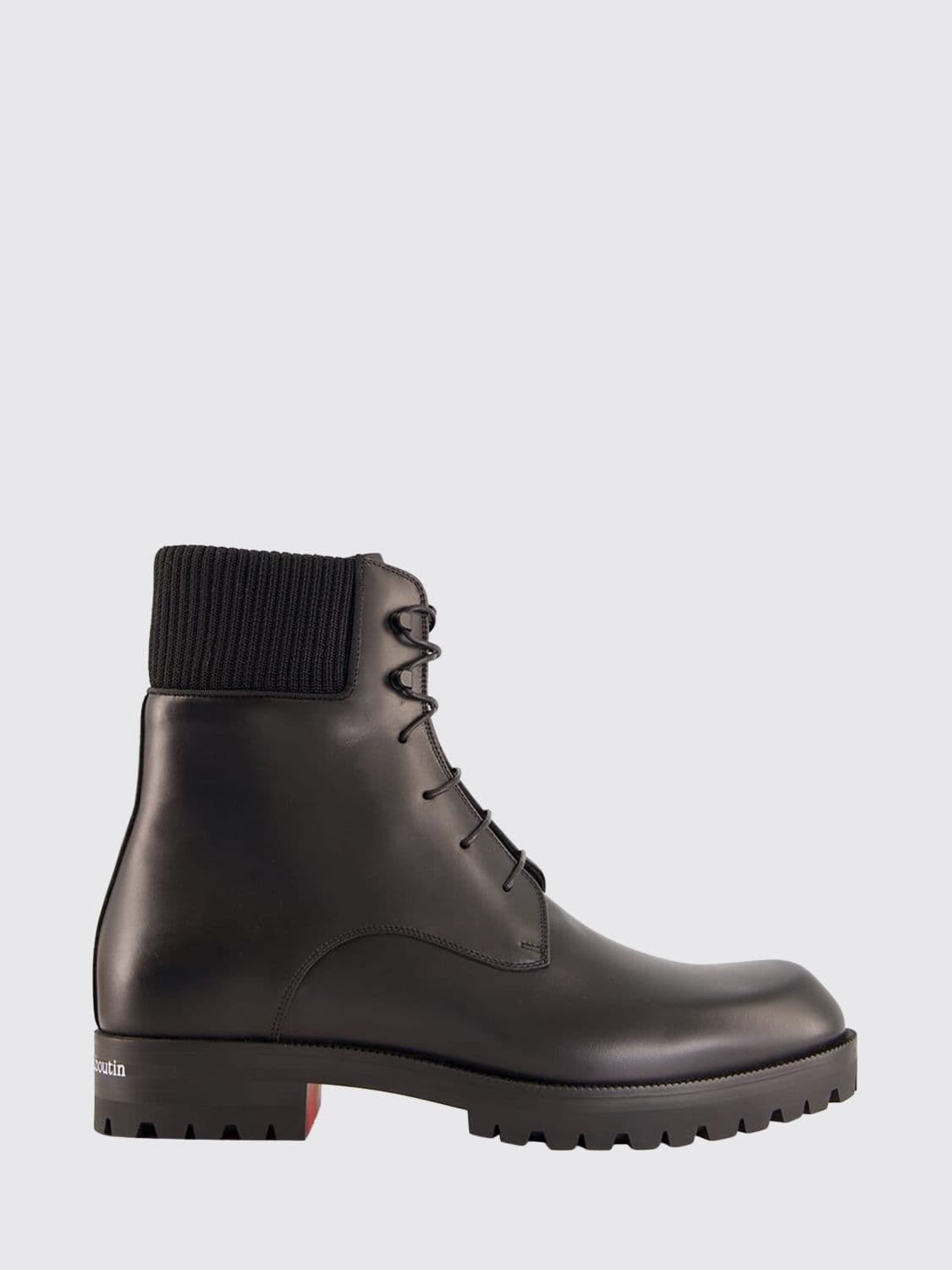 Christian Louboutin Trapman TCT 2 Calfskin Leather Combat Boots with a Lug Sole