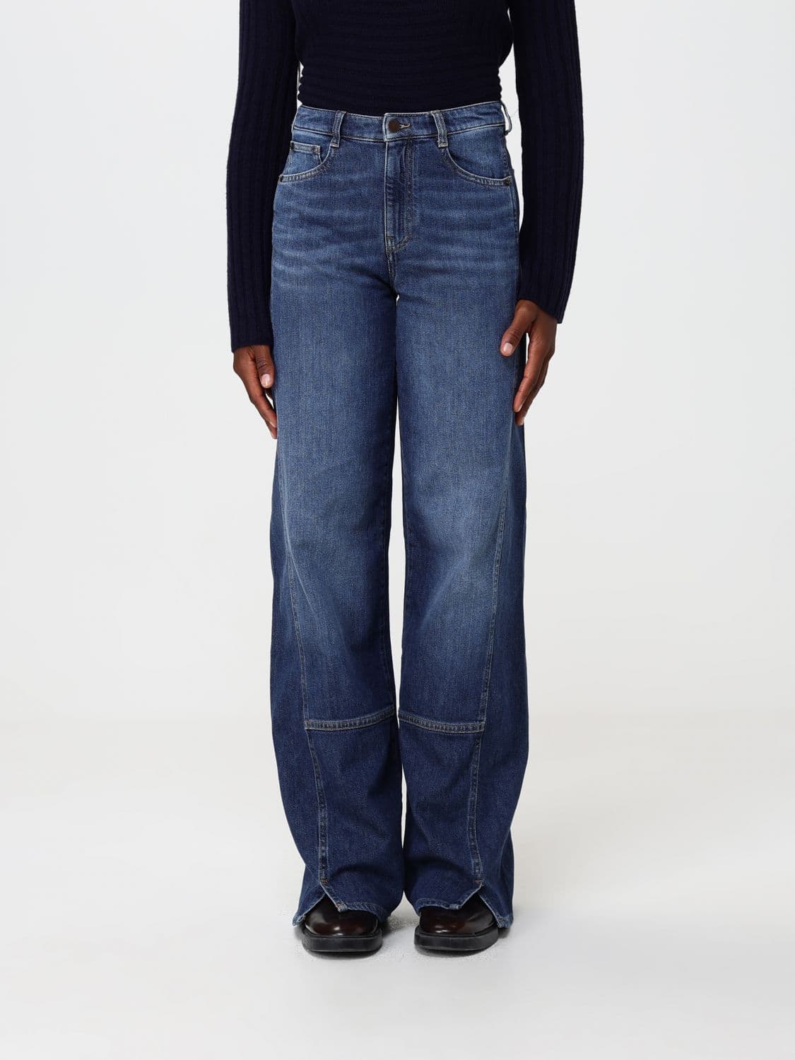 Emporio Armani Mid-Rise Wide Leg Jeans in Cotton Denim