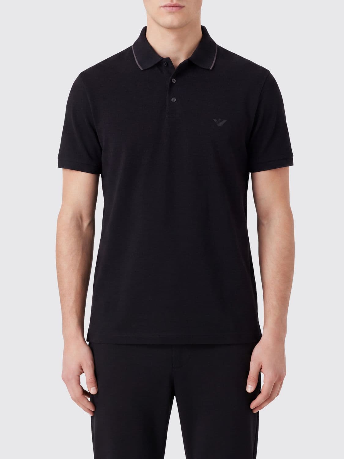 Emporio Armani Short-Sleeved Cotton Polo Shirt with Eagle Logo · 3XL