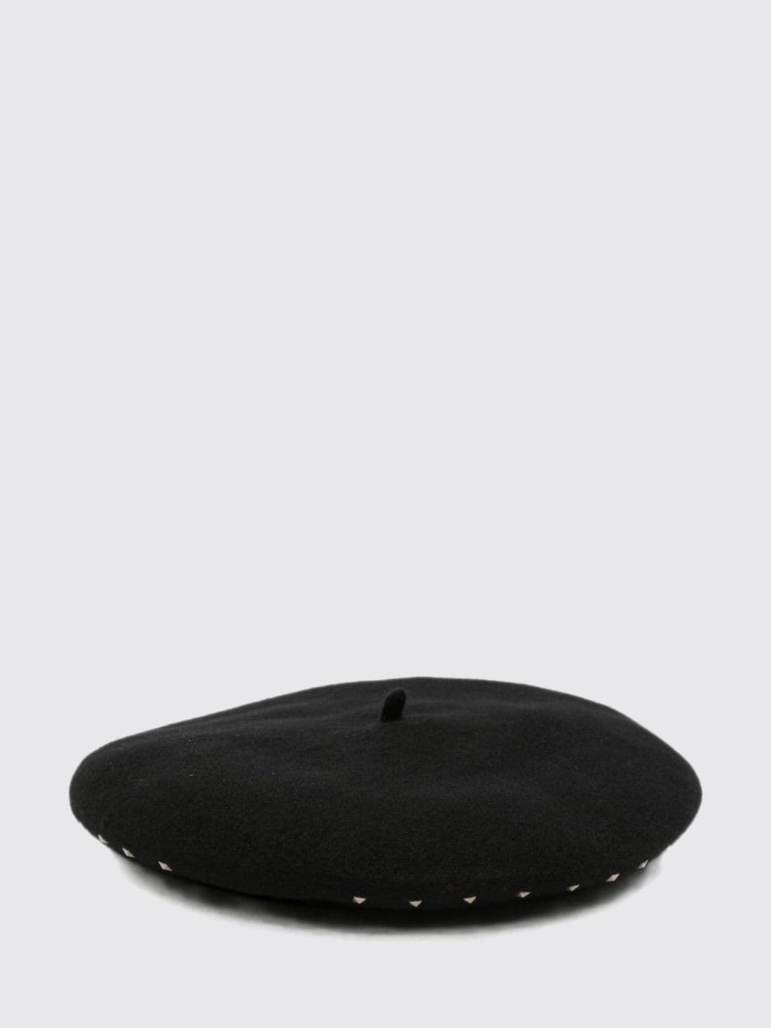 Emporio Armani Wool Beret with Embroidery and Studs