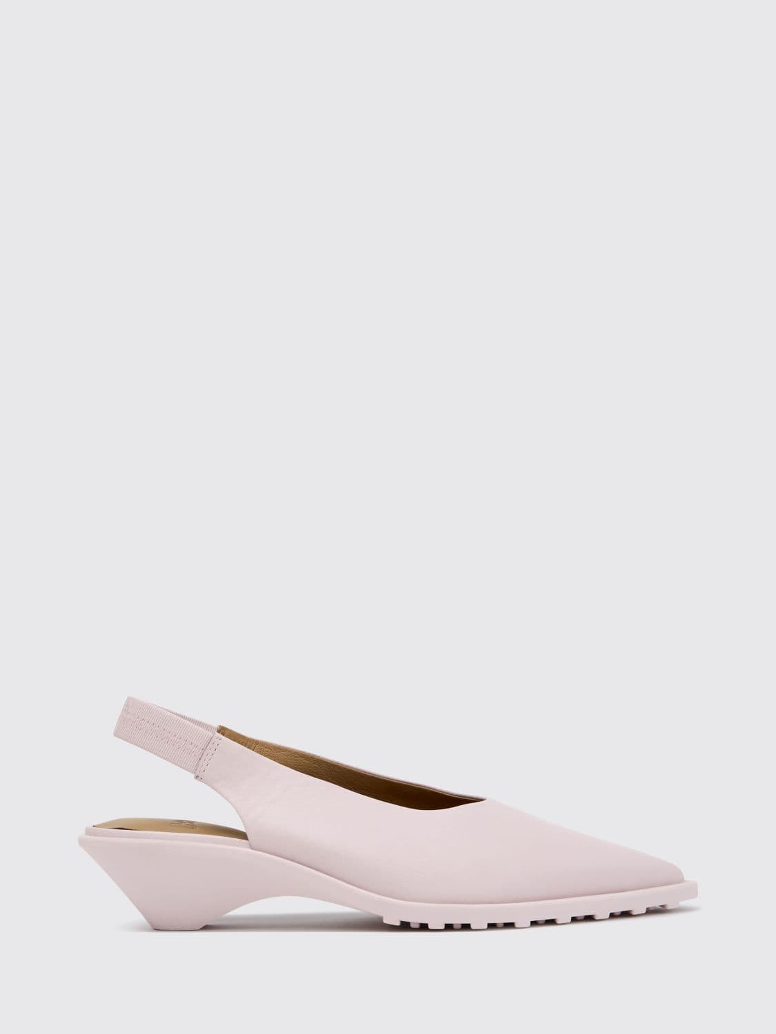 Camper Anita Smooth Calfskin Slingback Pumps with Low Flared Heel