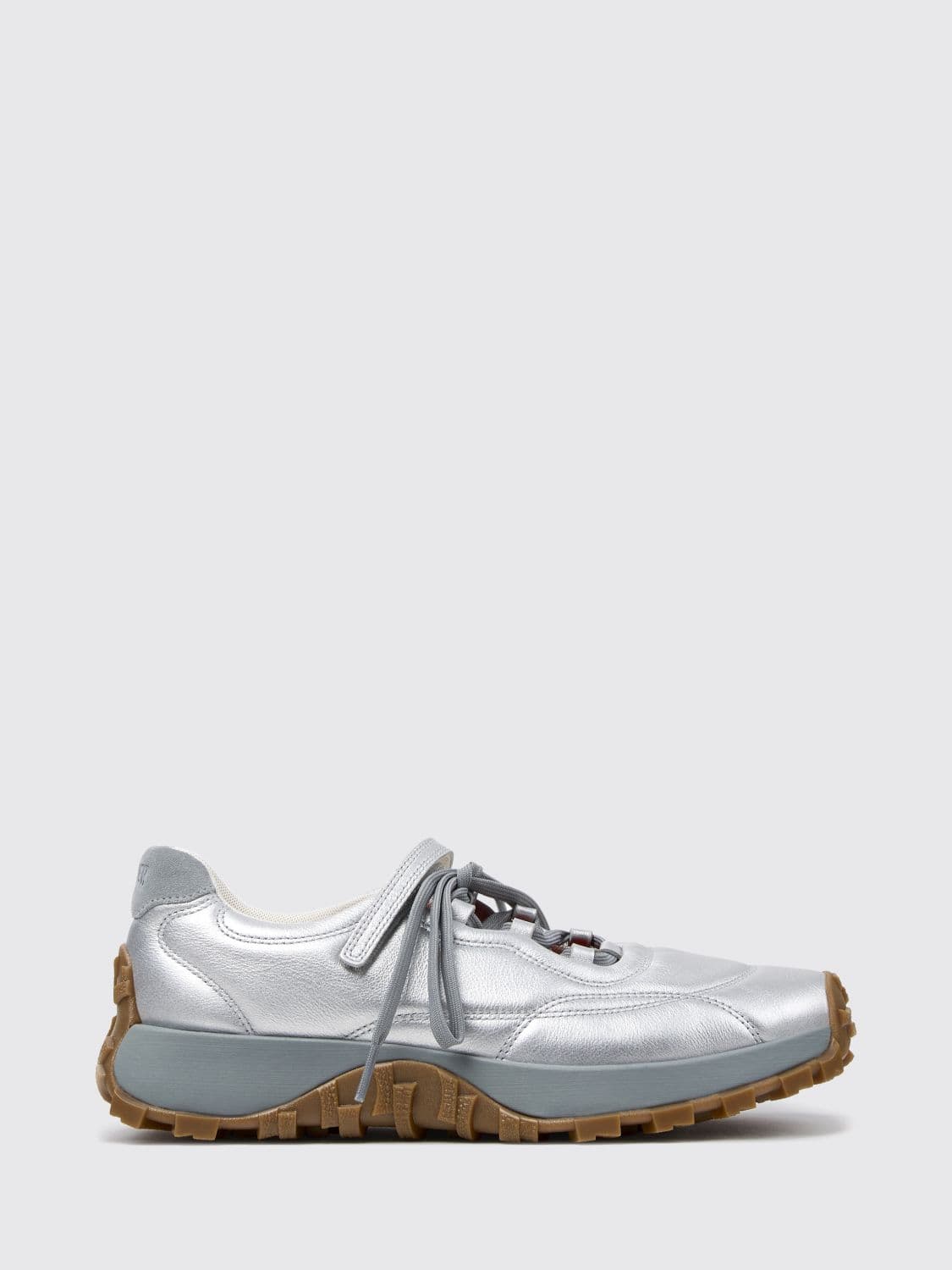 Camper Drift Trail Laminated Leather Low-Top Sneakers with Velcro Strap