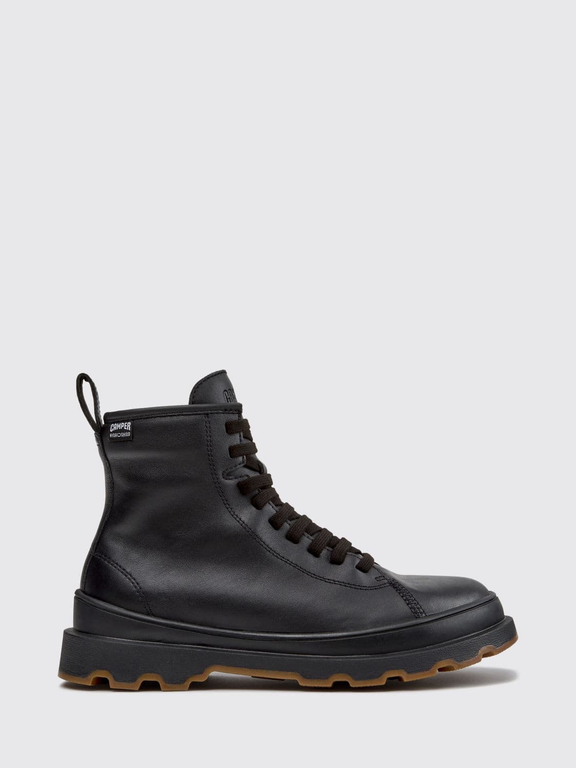 Camper Brutus+ Smooth Calfskin Combat Boots with Lug Sole