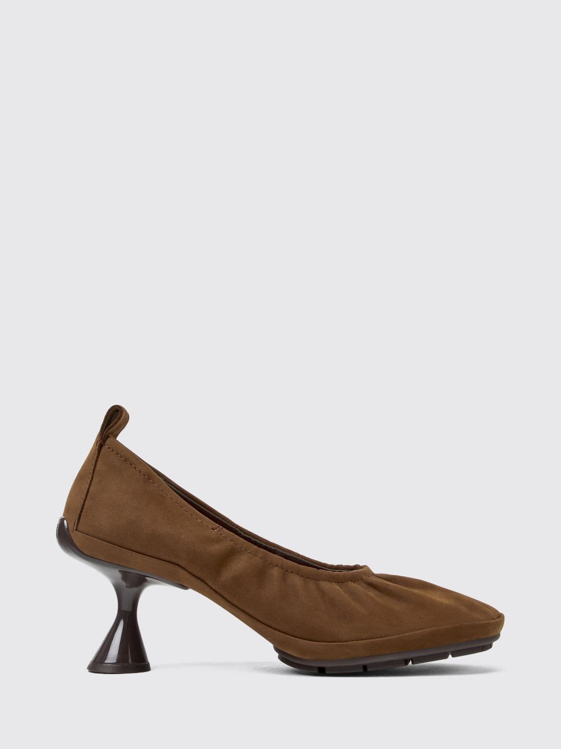 Camper Right Left Nubuck Court Shoes with Medium Spool Heel