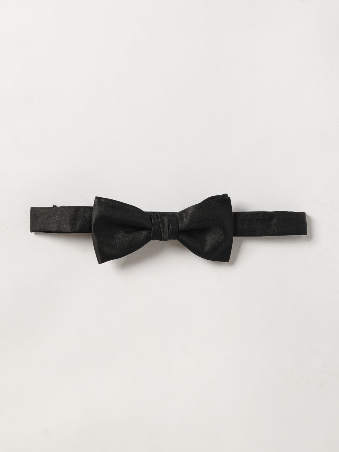 Saint Laurent Formal Bow Tie in Pure Black Silk with Adjustable Strap · OS