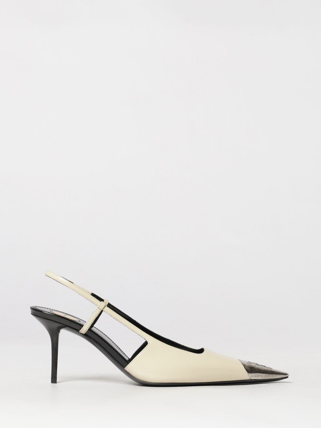 Saint Laurent Jeanne YSL Monogram Calfskin Slingback Pumps