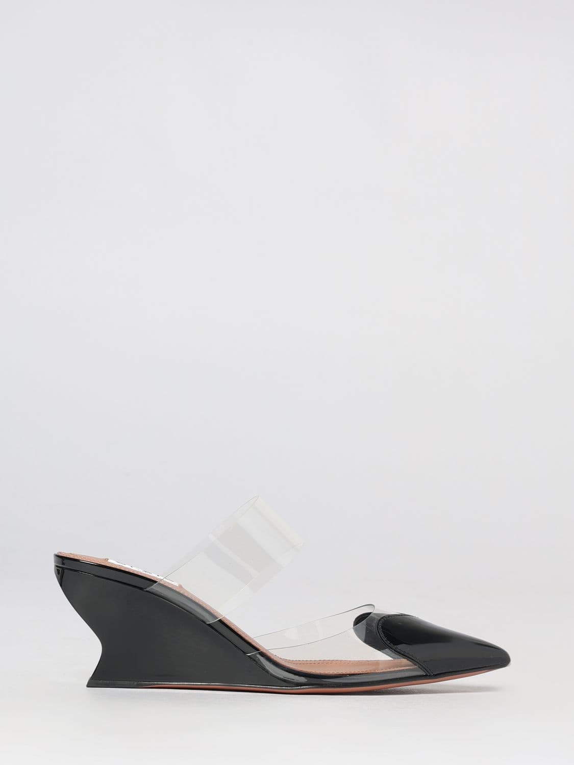Alaïa Le Caur Patent Leather Wedge Mules with Almond Toe
