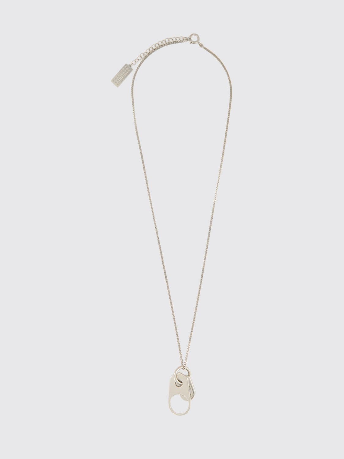 Mm6 Maison Margiela Adjustable Charm Necklace in Brass with a Trigger Clasp
