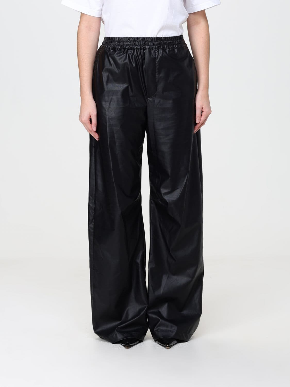 Mm6 Maison Margiela High-Waisted Palazzo Trousers in Recycled Fabric