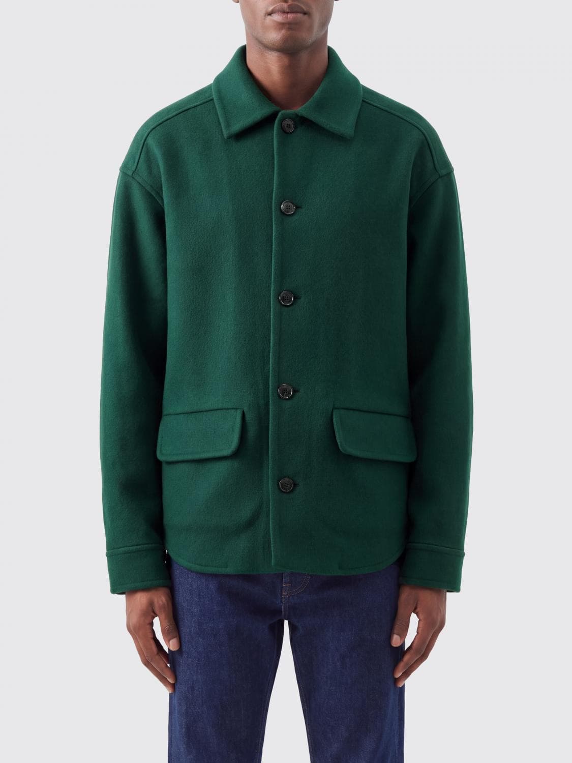 Marni Virgin Wool and Cashmere Shirt Jacket with Dropped Shoulders