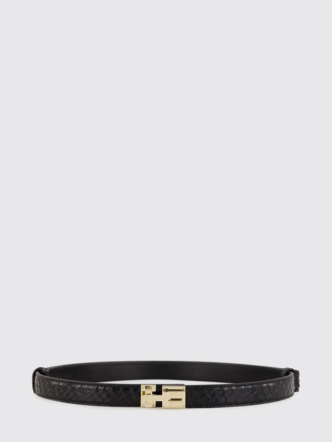 Tom Ford Python-Print Calfskin Leather Belt with Interlocking Buckle