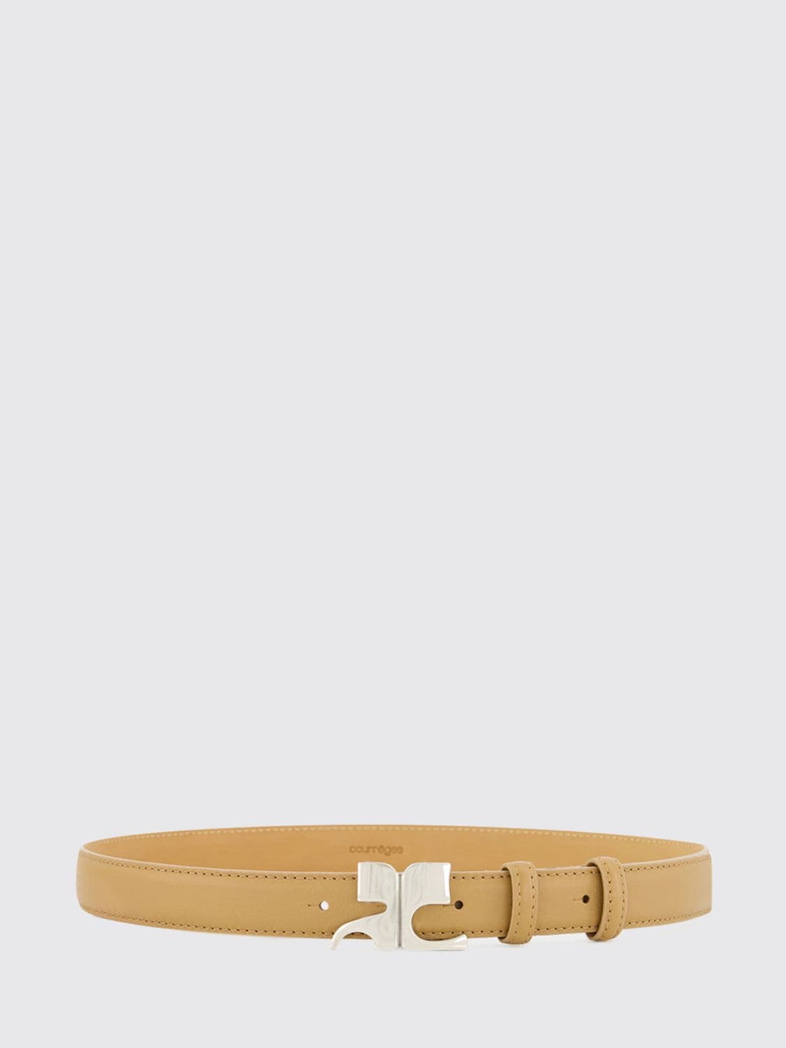 Courrèges Adjustable Leather Belt with a Metallic Monogram Buckle