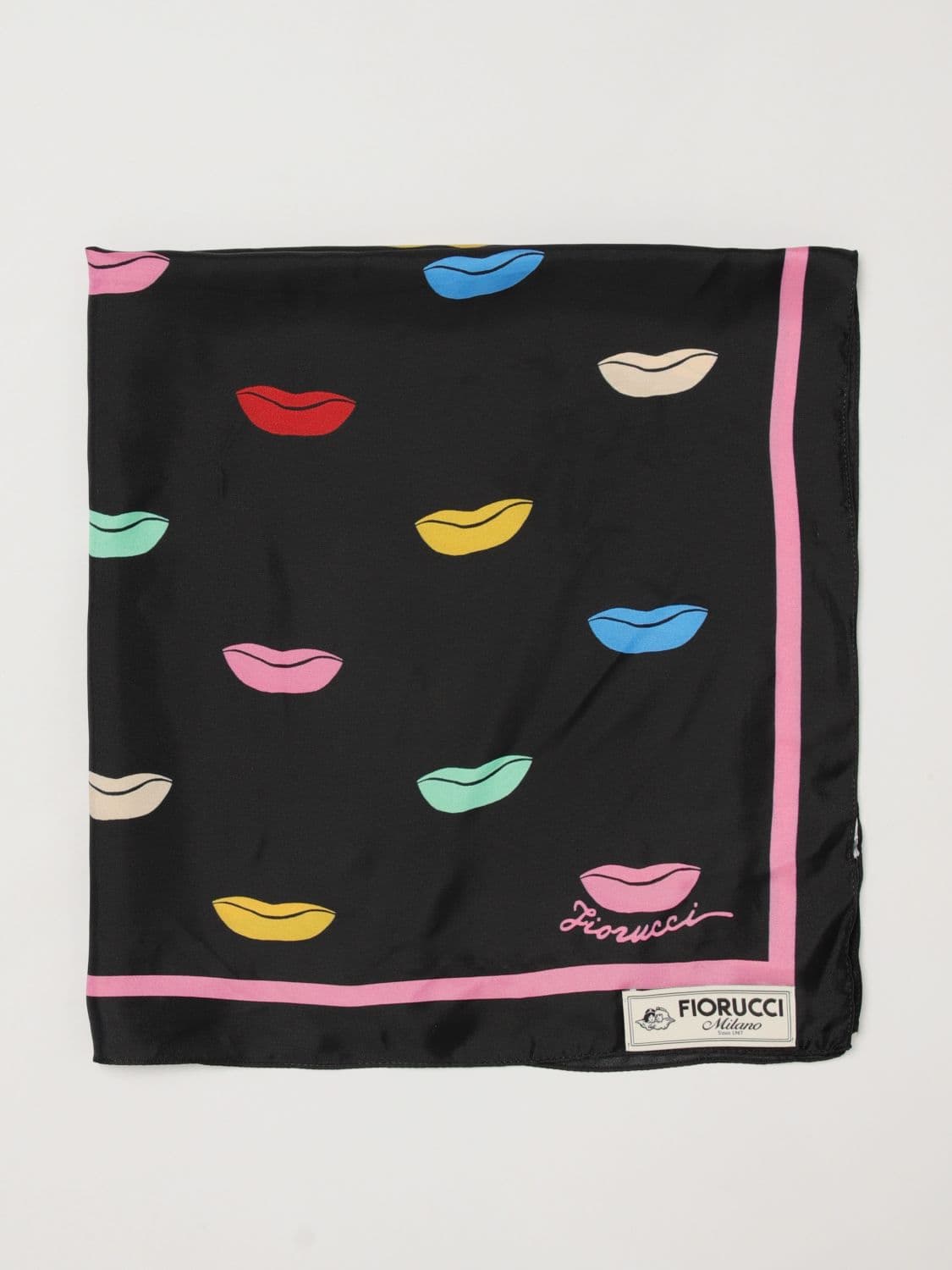 Fiorucci Graphic Print Silk and Viscose Square Scarf · OS