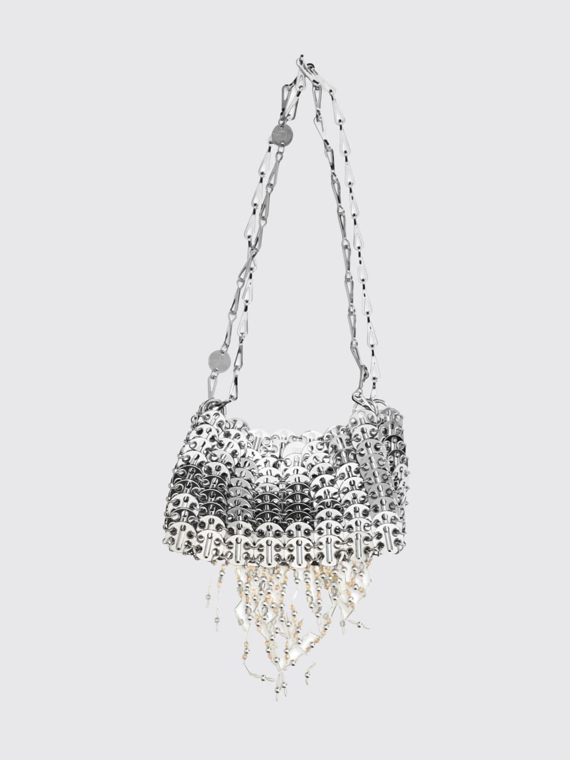 Rabanne 1969 Nano Metallic Mesh Mini Bag with Jewel Fringes