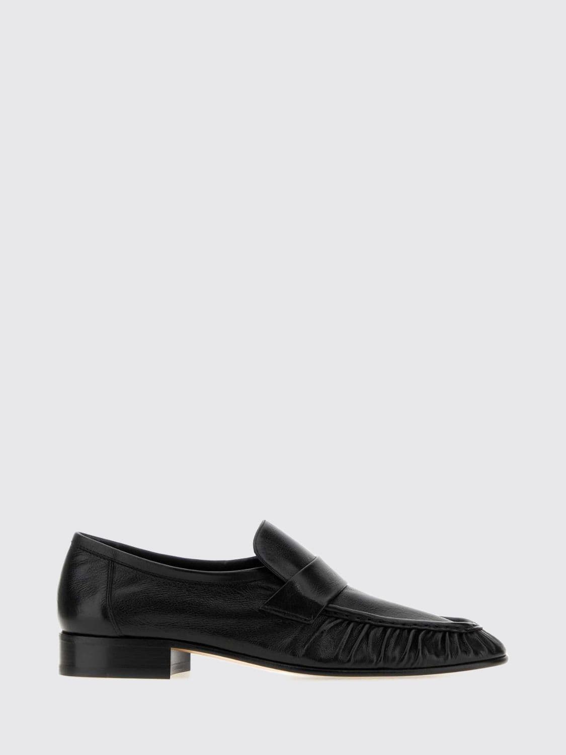 The Row Smooth Calfskin Penny Loafers with Round Toe