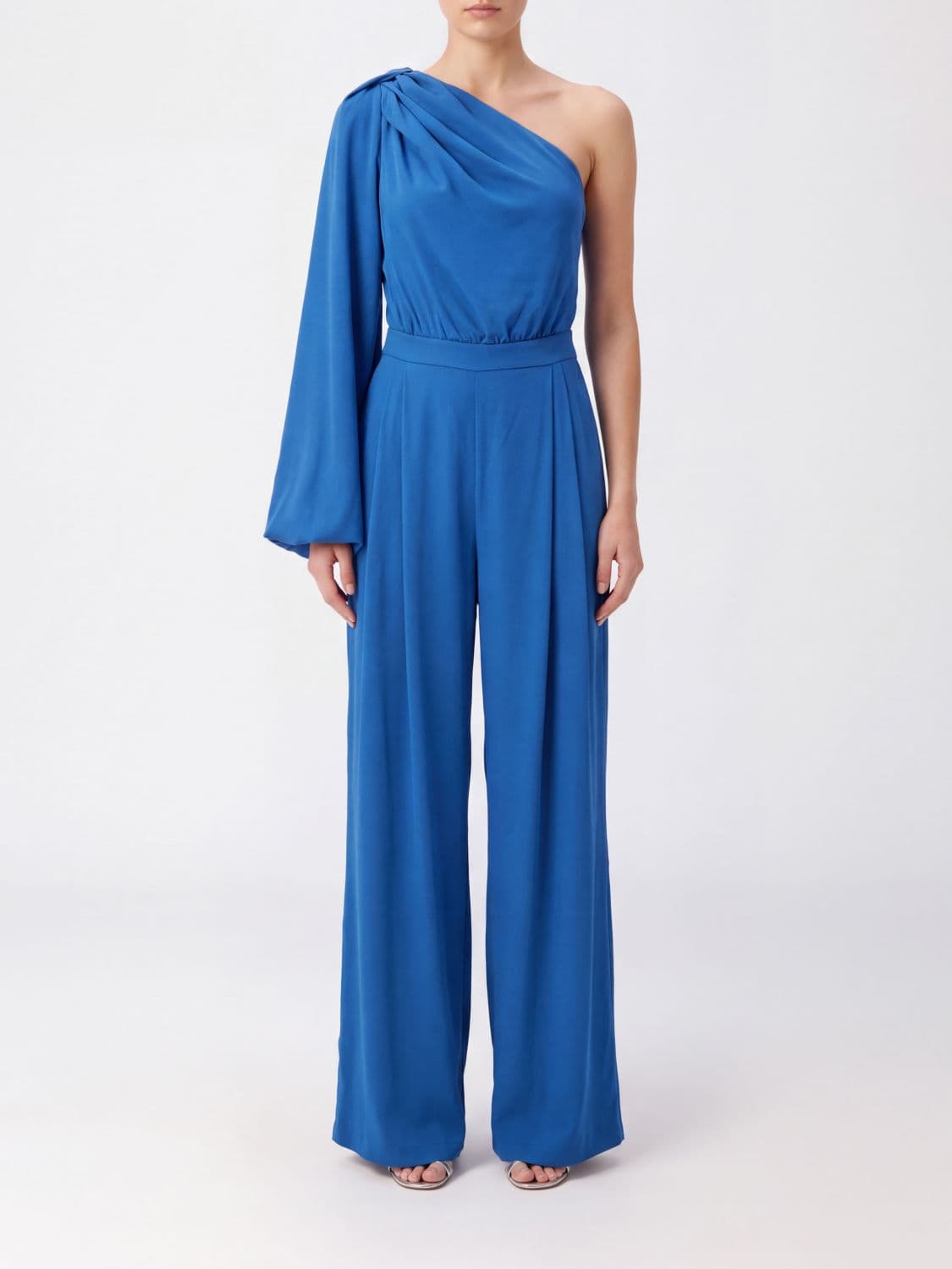 Stella Mccartney Elegant One-Shoulder Design Satin Jumpsuit