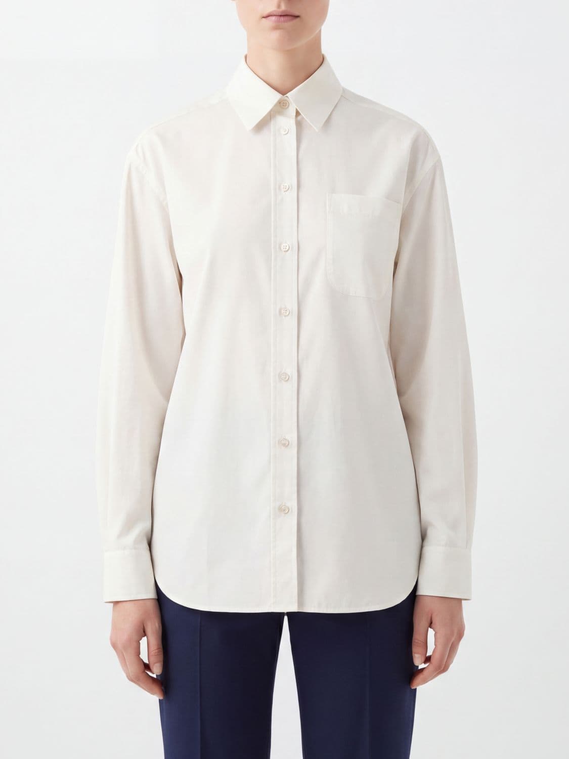 The Row Long-Sleeved Cotton Shirt with French Collar