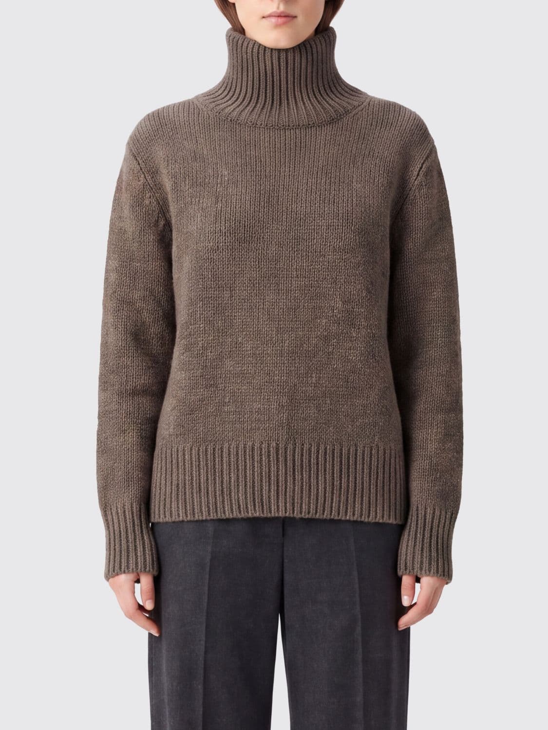 The Row Pure Cashmere Turtleneck Jumper with Ribbed Trims