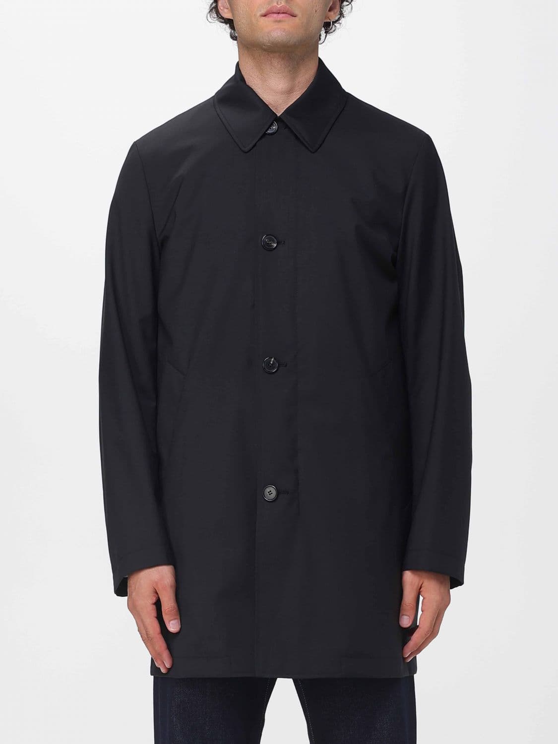 Paul Smith Single-Breasted Knee-Length Wool Coat with Classic Collar