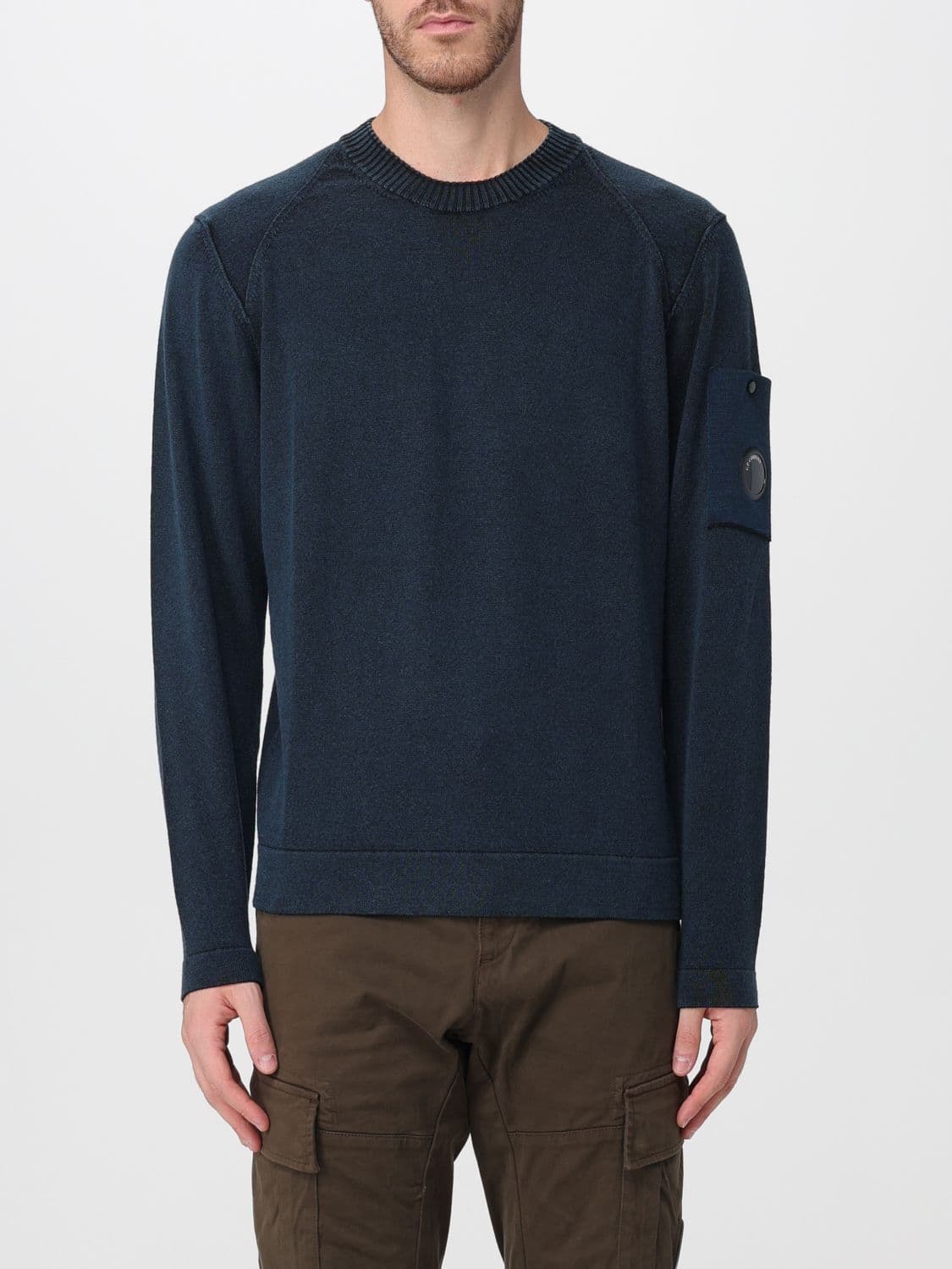 C.p. Company C. P. COMPANY Crew Neck Pure Wool Jumper with Patch Pocket