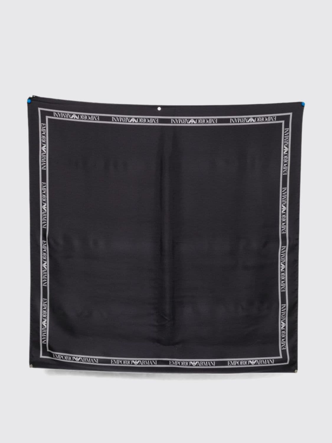 Emporio Armani Square Pure Silk Foulard with Contrast Logo · OS