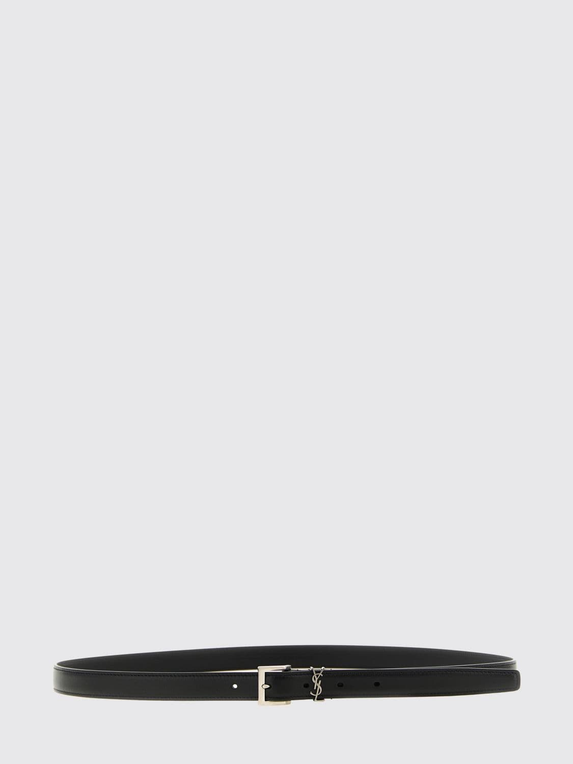 Saint Laurent YSL Monogram Buckle Leather Belt