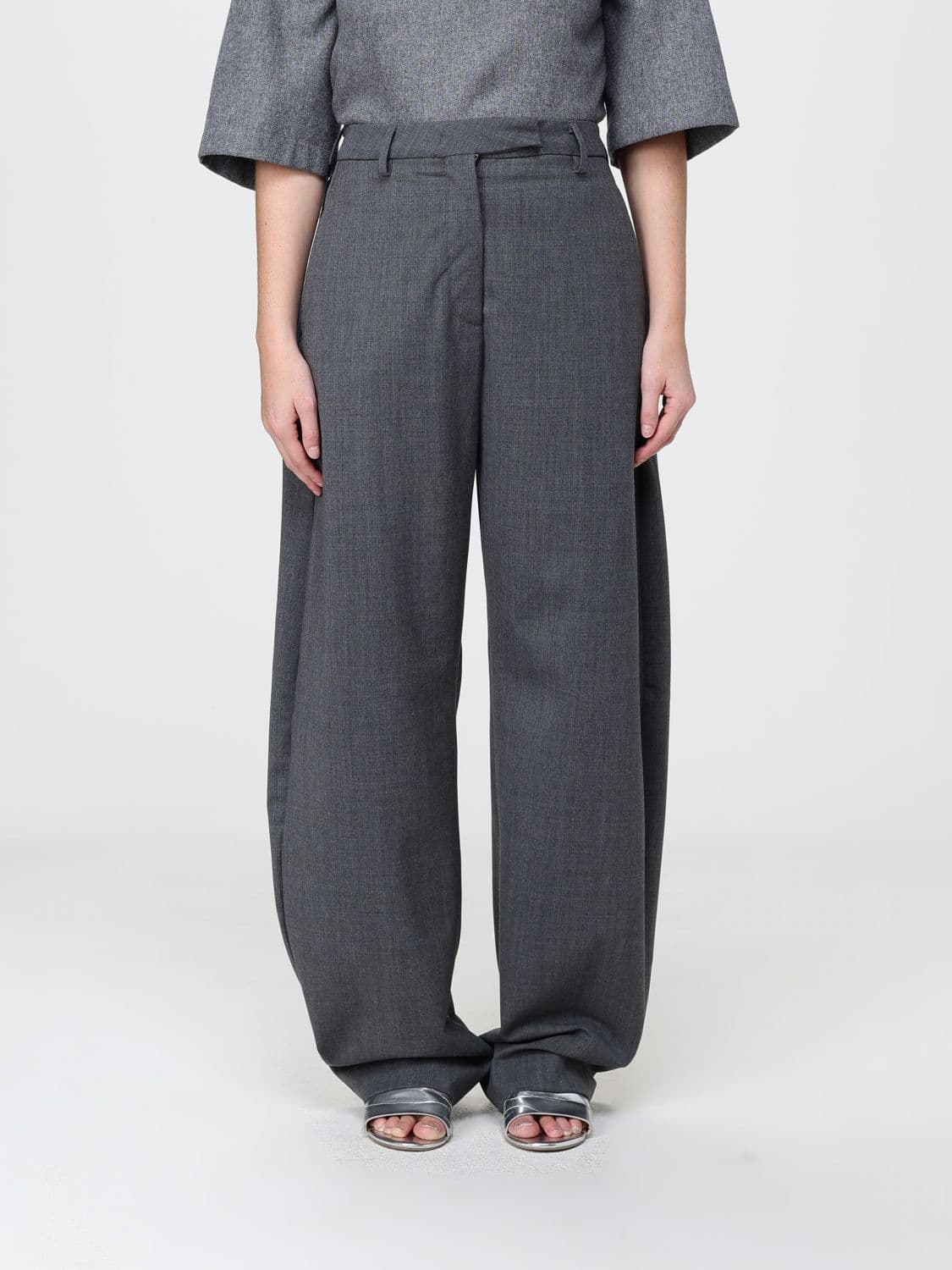 Thelatest High-Waisted Virgin Wool Blend Wide-Leg Baggy Trousers