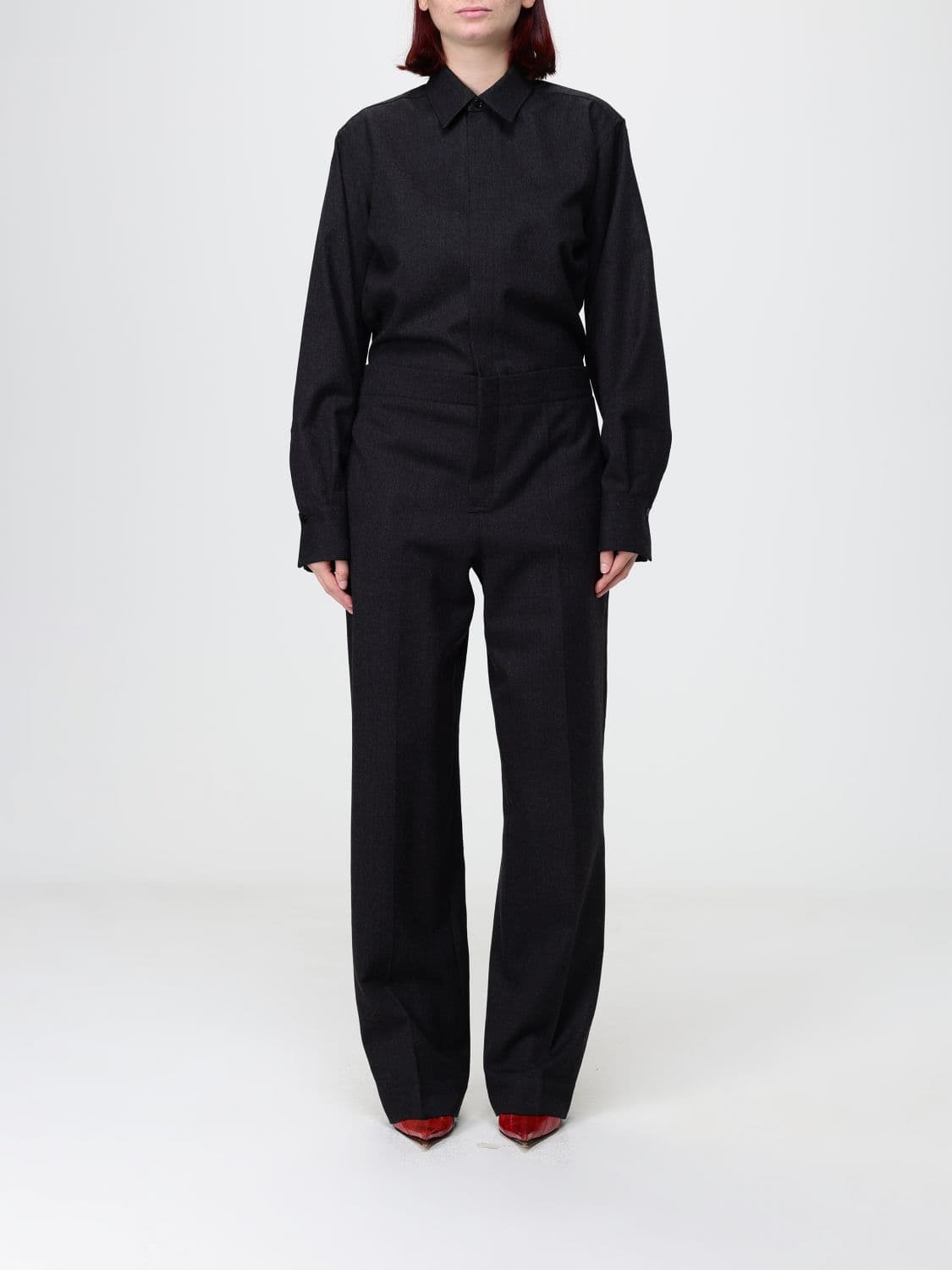 Victoria Victoria Beckham Two-Piece Wool Suit with Shirt-Style Top