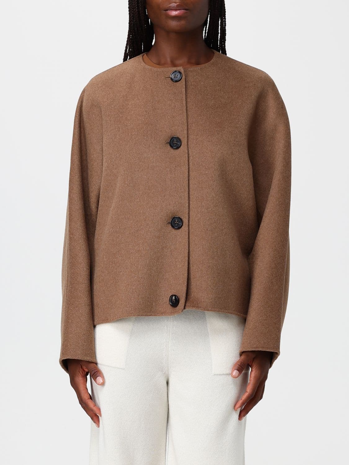 's Max Mara Kate Short Pure Wool Coat with Sash Collar
