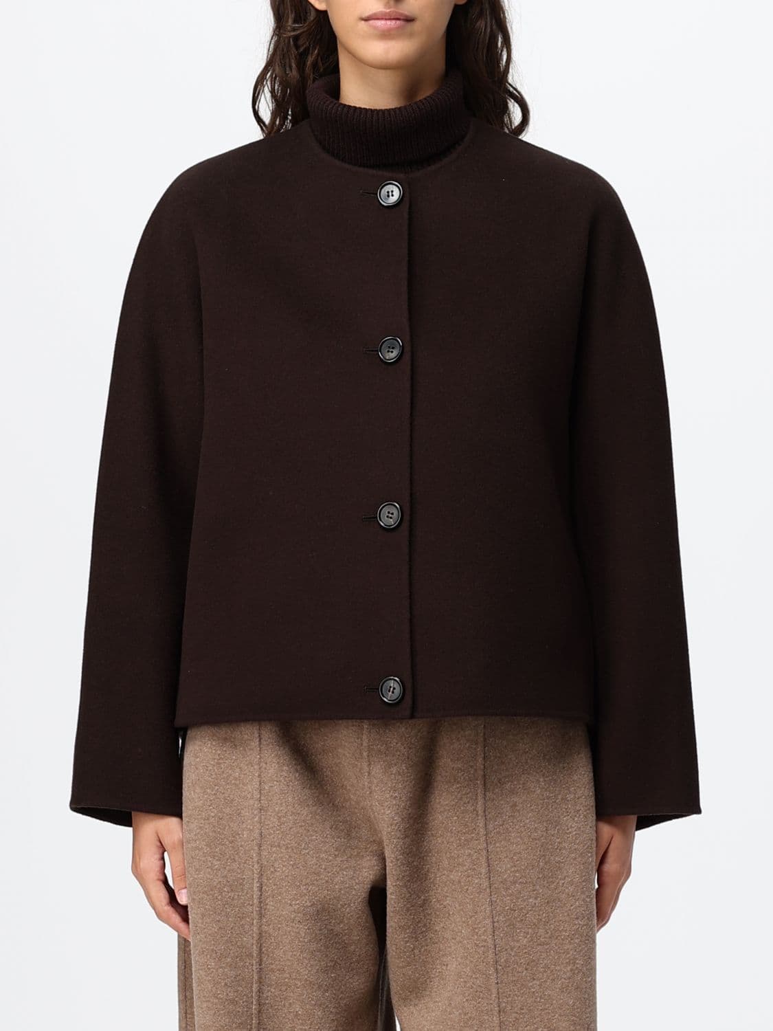 's Max Mara Kate Short Pure Wool Coat with Sash Collar