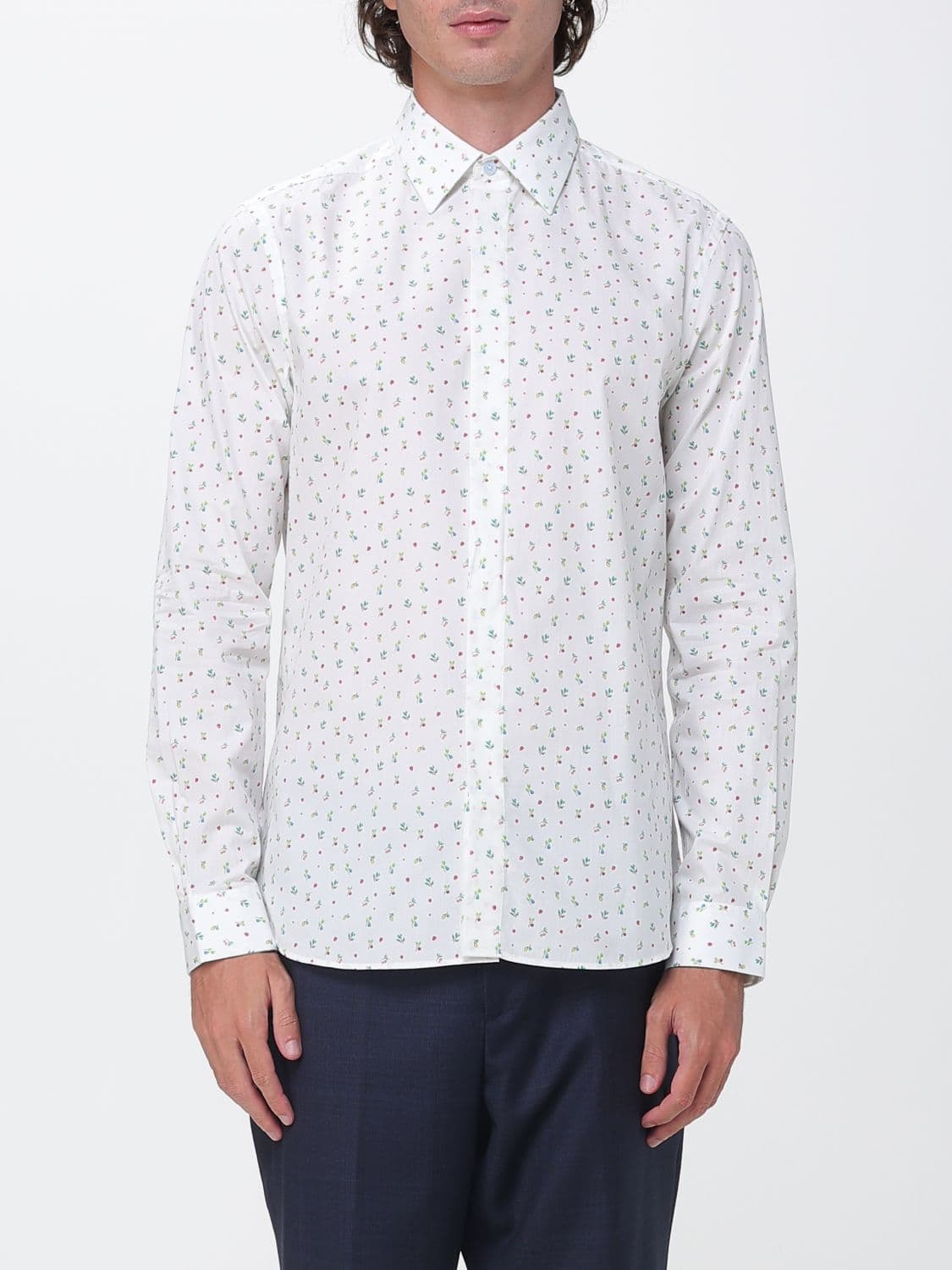 Paul Smith Slim Fit Floral Print Organic Cotton Shirt