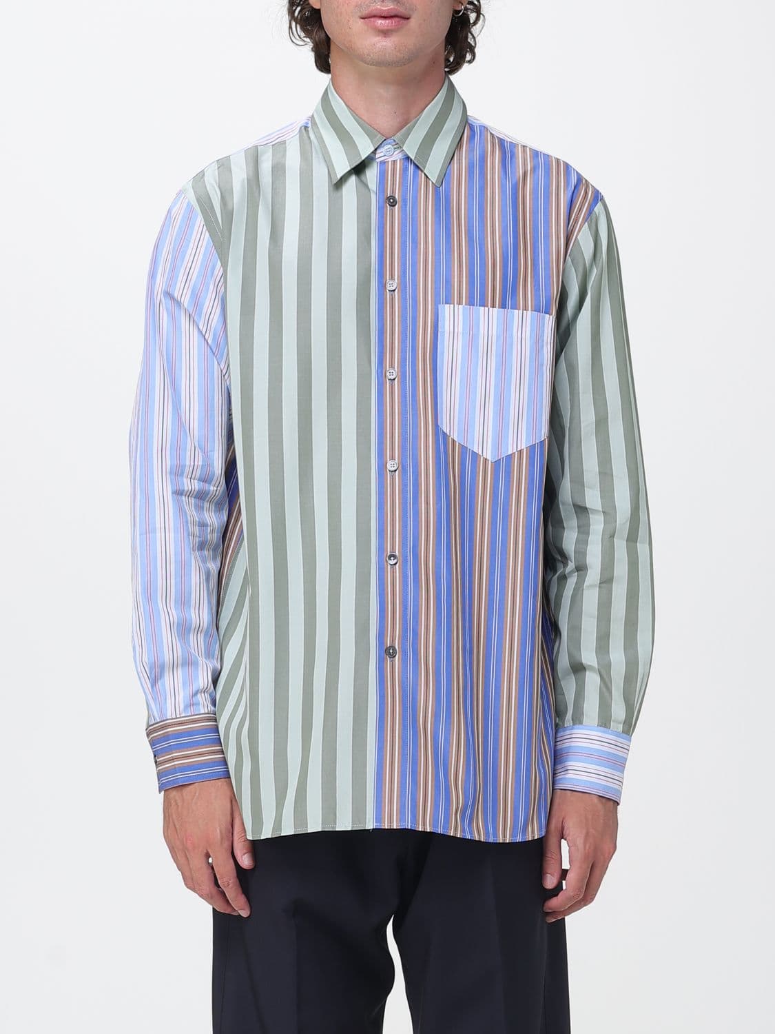 Paul Smith Multicolor Striped Patchwork Cotton Shirt