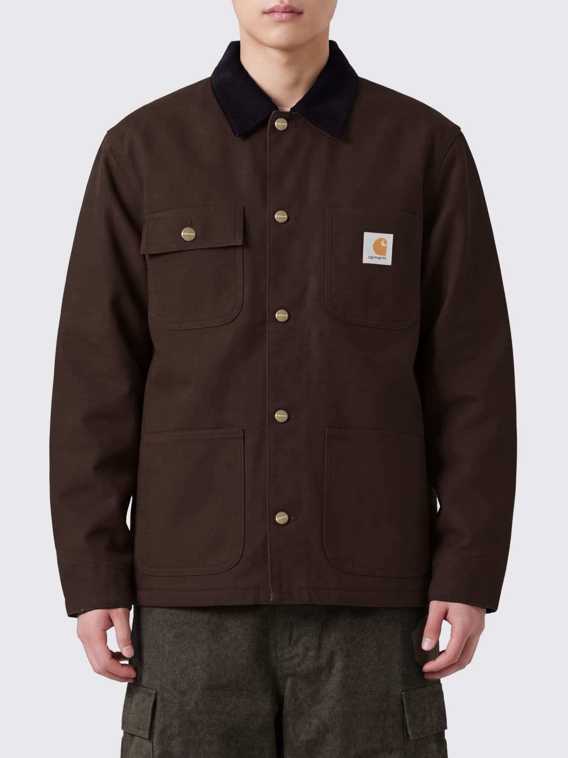 Carhartt Wip Cotton Shirt Jacket with Corduroy Collar