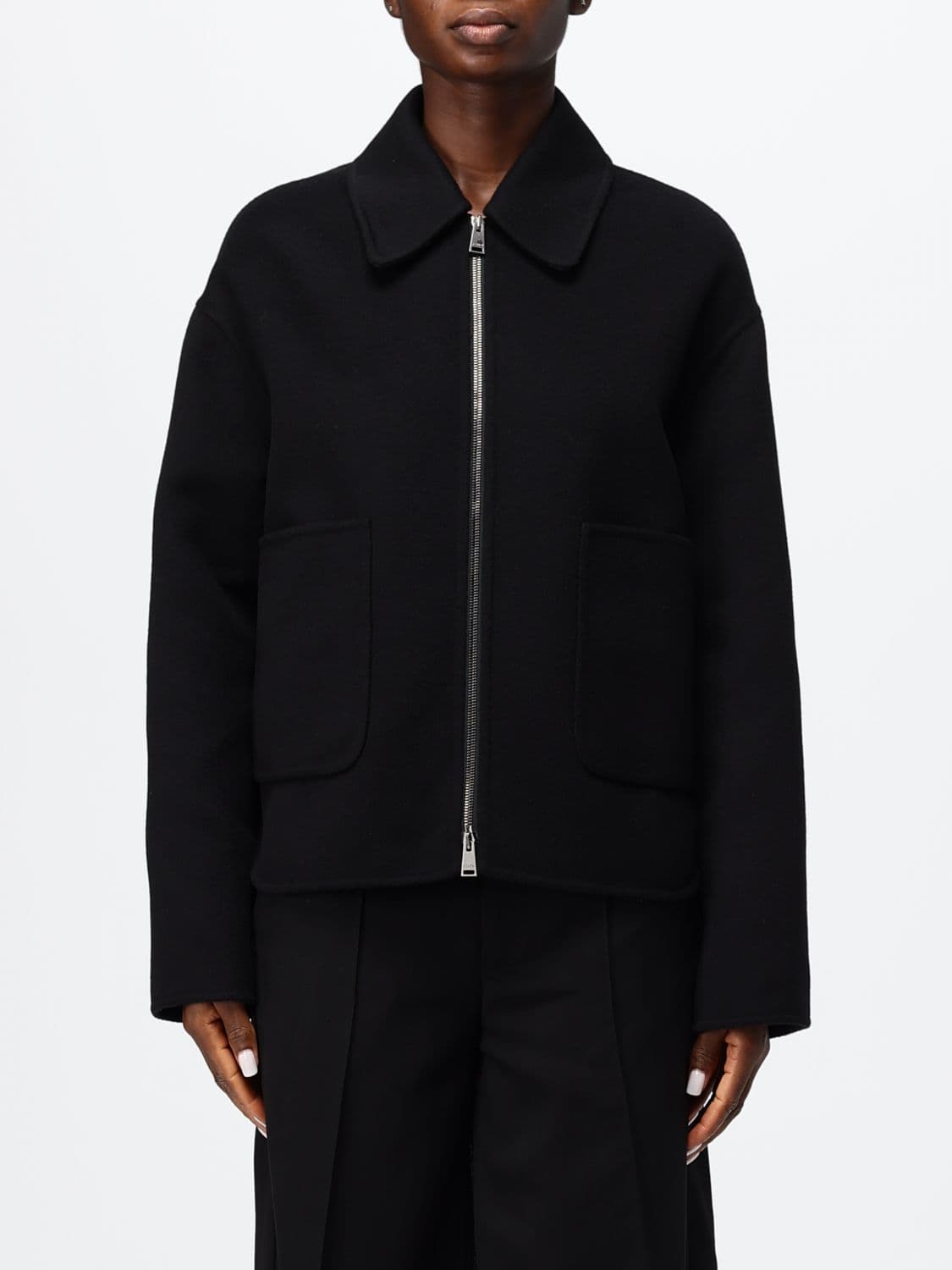 Fendi Virgin Wool Short Shirt-Style Coat with Zip