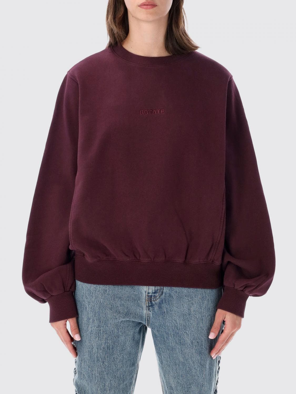 Rotate Oversized Puff-Sleeve Organic Cotton Sweatshirt