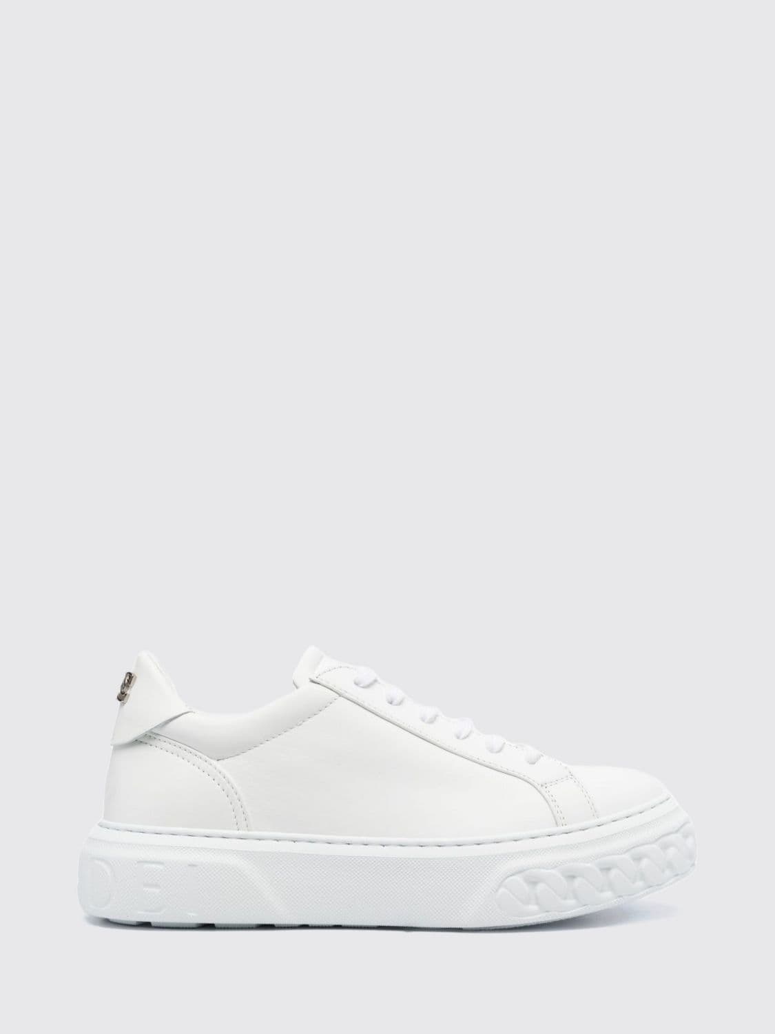 Casadei Low-Top Smooth Calfskin Sneakers with Rear Logo