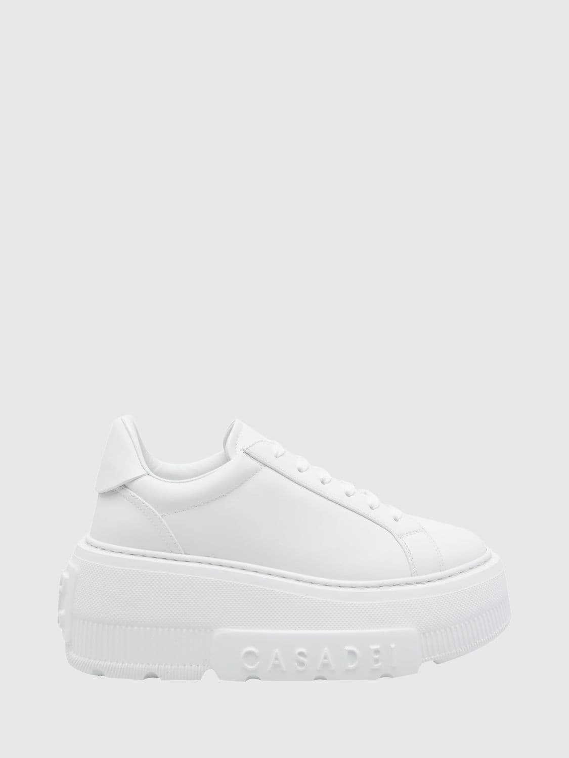 Casadei Nexus Smooth Leather Platform Wedge Sneakers