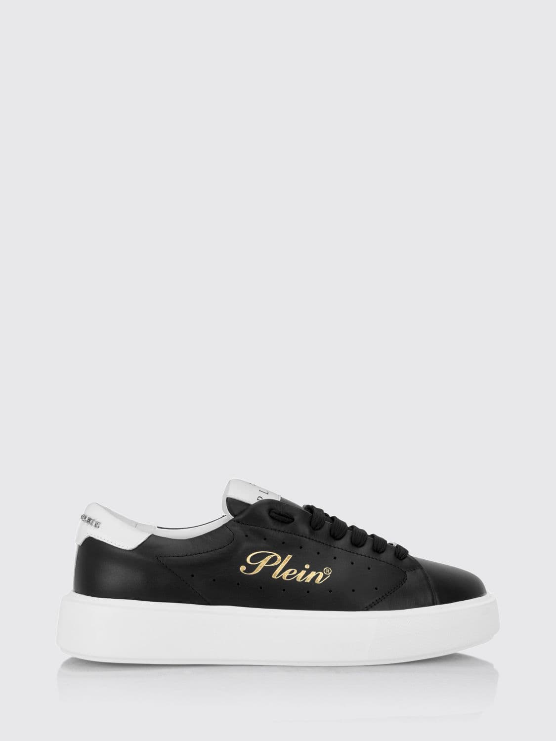 Philipp Plein Leather Low-Top Trainers with Chunky Sole and Laminated Logo · 44