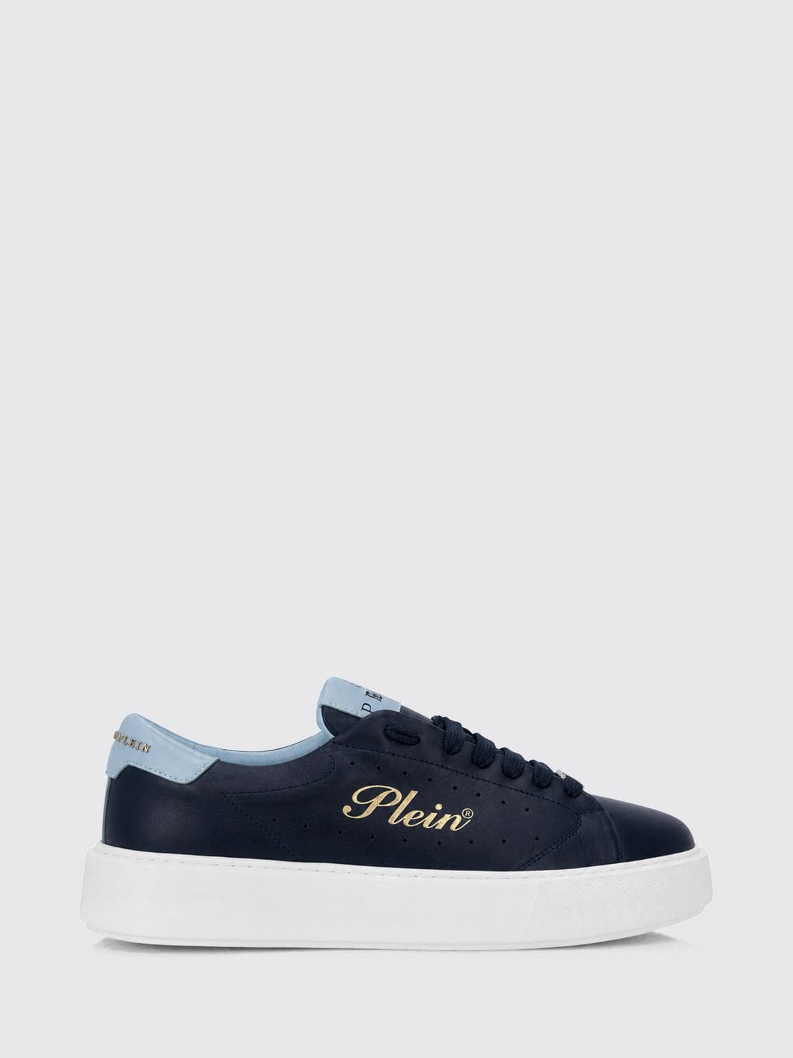 Philipp Plein Leather Low-Top Trainers with Chunky Sole and Laminated Logo