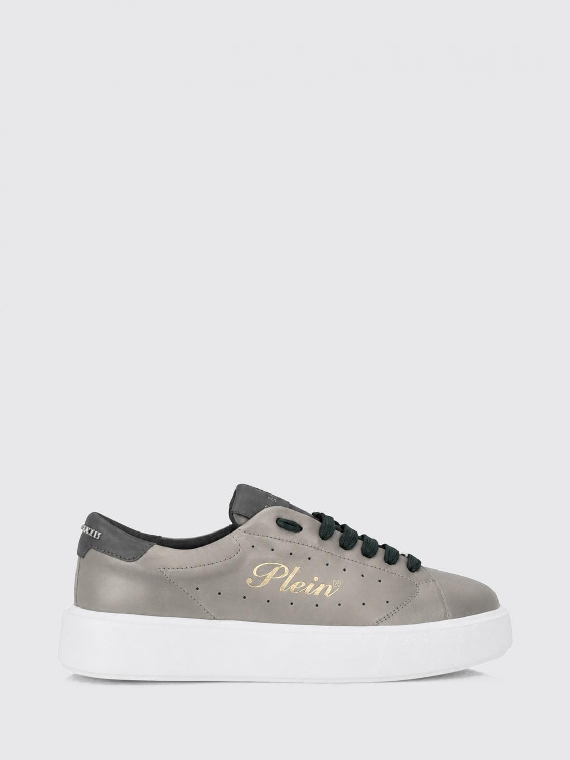 Philipp Plein Leather Low-Top Trainers with Chunky Sole and Laminated Logo