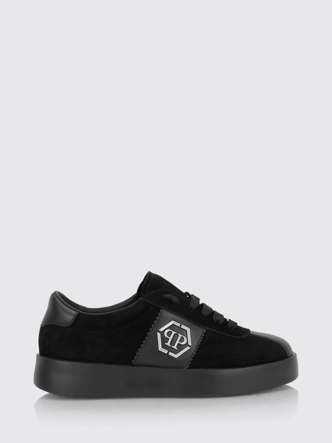 Philipp Plein Monogram Suede Low-Top Trainers with Hexagon Logo