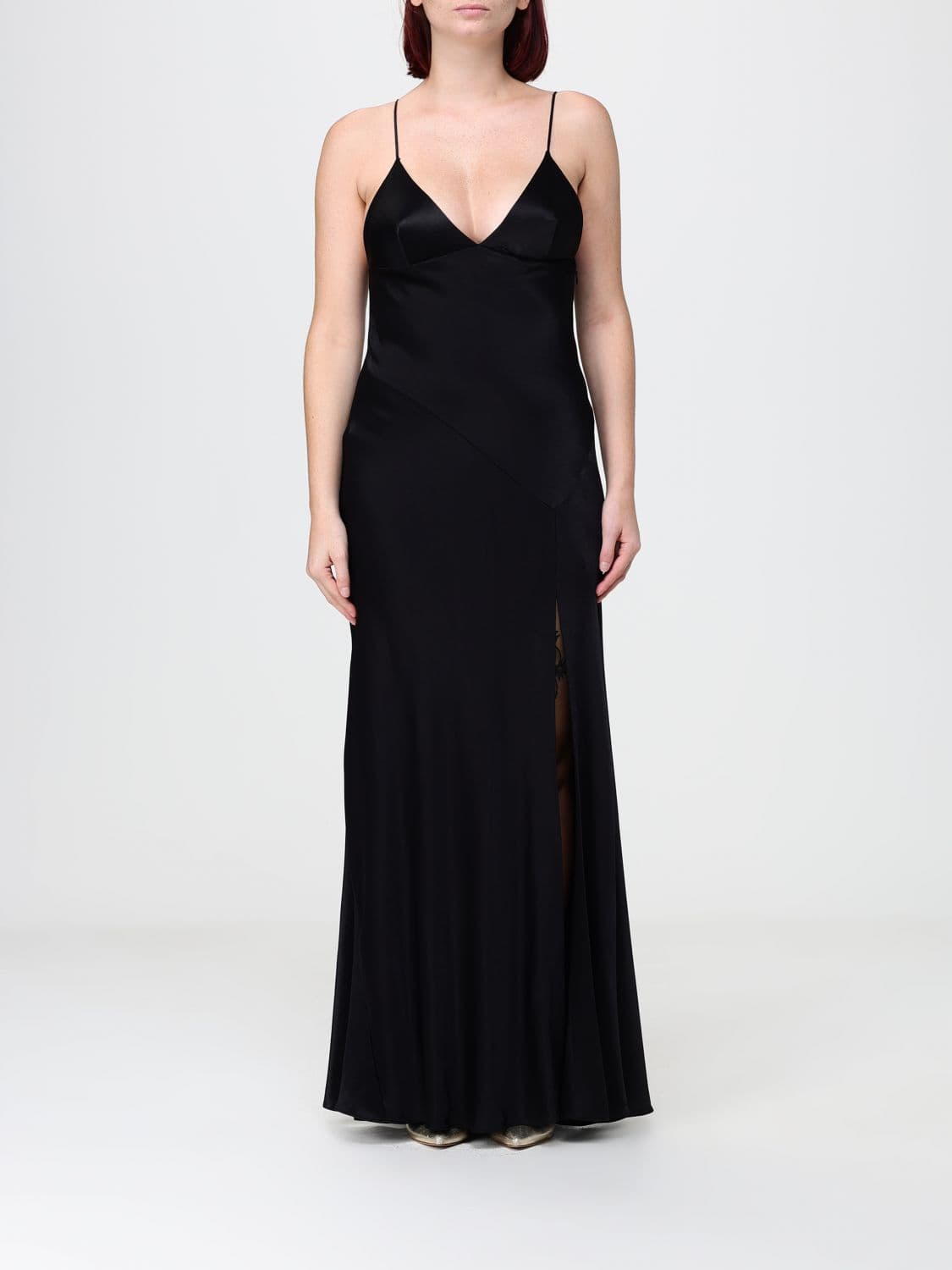 Alberta Ferretti Long Slip Dress in Viscose with Front Slit