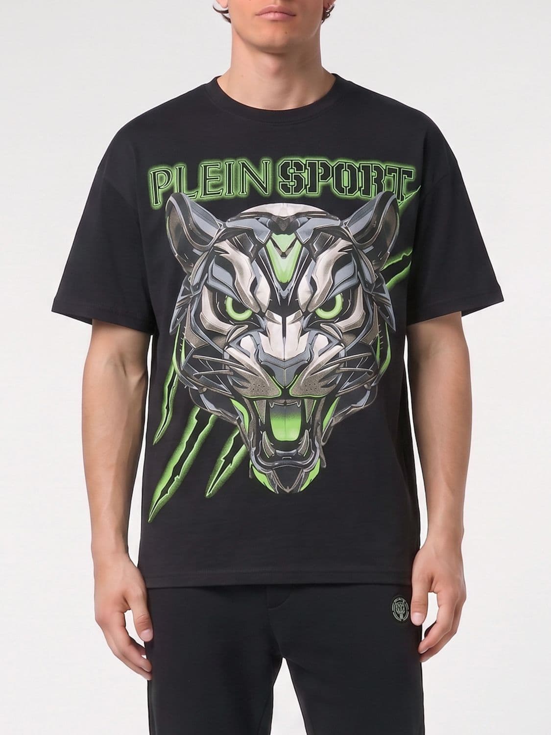 Plein Sport Graphic Logo Print Cotton Jersey T-shirt