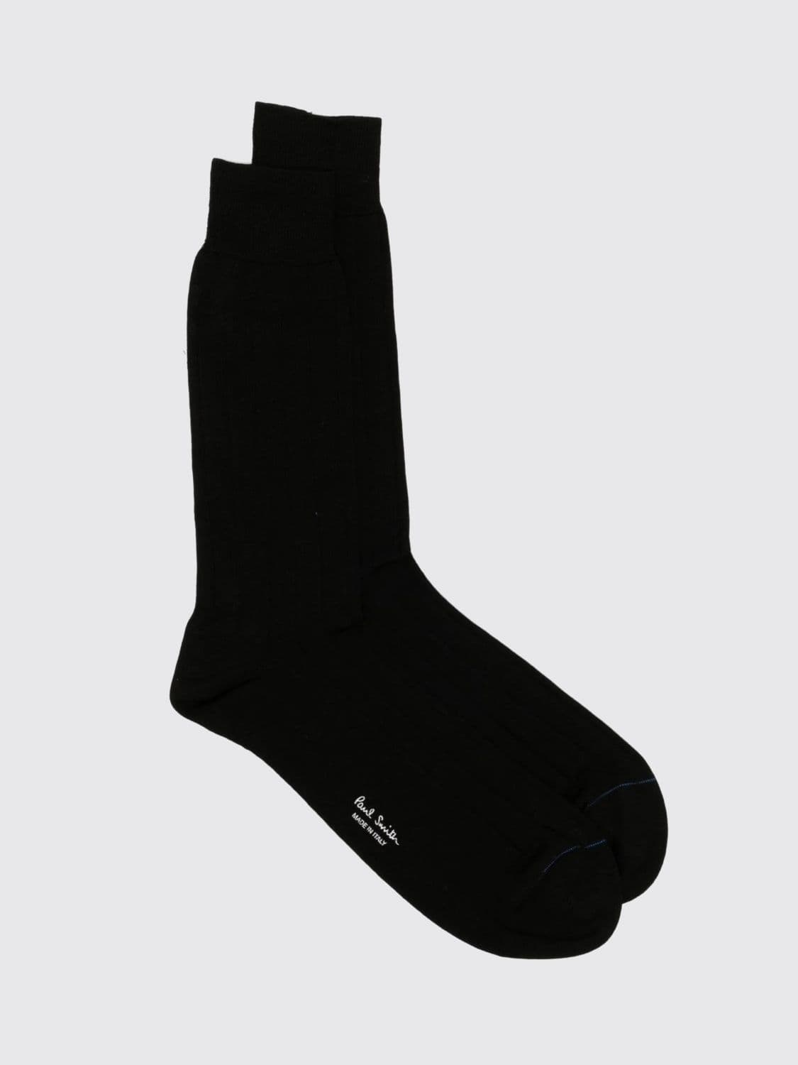 Paul Smith Solid Color Calf-High Socks in Stretch Organic Cotton Blend